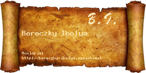 Bereczky Ibolya névjegykártya