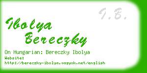ibolya bereczky business card